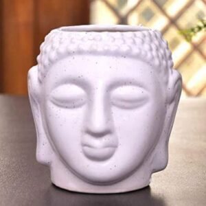 Buddha Ceramic Pot White Dotted