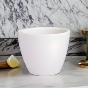 Glossy Kulhar Round Shape White Ceramic Pot